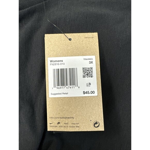 Nike One Relaxed Women's Dri-FIT Short-Sleeve Top, Black, Plus Size-3X - Picture 7 of 7